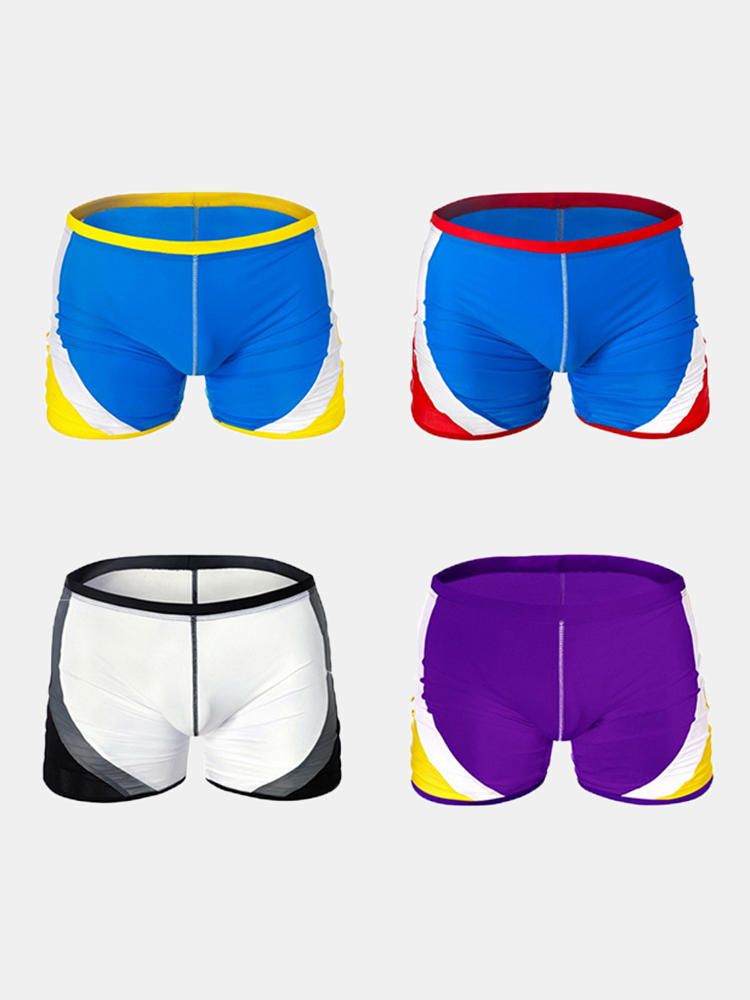 Austinbem Pantalones Cortos De Playa De Natación De Color En Contraste Para Hombre Casual Spa Surf Bañadores De Cintura Media