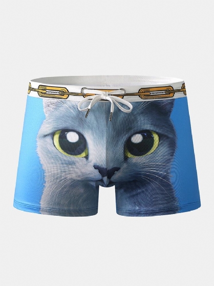 Bañador Con Estampado De Gato Persa Divertido Para Hombre Bañador Transpirable Con Cordón