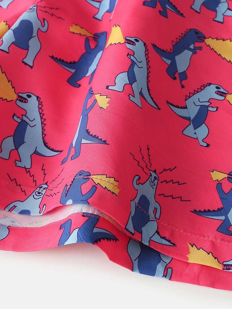 Hombre Holiday Dinosaur Funny Cartoon Impresión De Secado Rápido Mini Short Beach Shorts