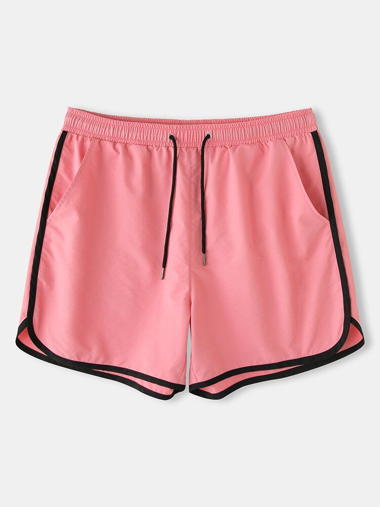 Pantalones Cortos Deportivos Sueltos Con Bolsillos De Color Sólido Para Hombre Pantalones Cortos De Jogging Reciclados