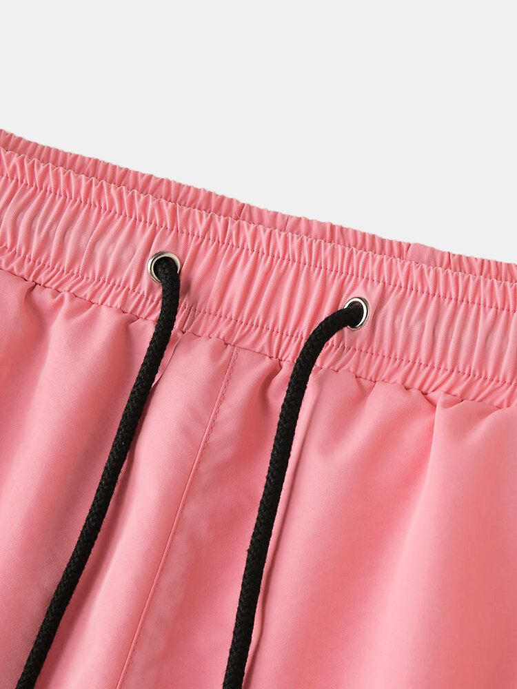 Pantalones Cortos Deportivos Sueltos Con Bolsillos De Color Sólido Para Hombre Pantalones Cortos De Jogging Reciclados