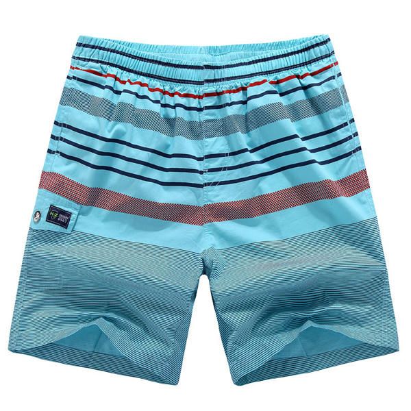 Pantalones Cortos Hasta La Rodilla Con Estampado De Rayas De Algodón De Verano Para Hombre Pantalones Cortos Casuales De Playa Para Nadar