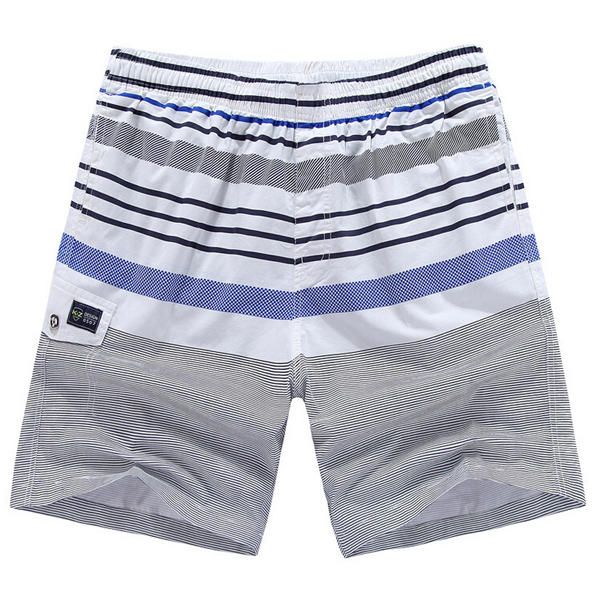 Pantalones Cortos Hasta La Rodilla Con Estampado De Rayas De Algodón De Verano Para Hombre Pantalones Cortos Casuales De Playa Para Nadar