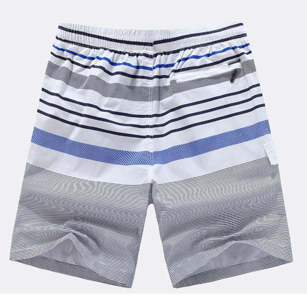 Pantalones Cortos Hasta La Rodilla Con Estampado De Rayas De Algodón De Verano Para Hombre Pantalones Cortos Casuales De Playa Para Nadar