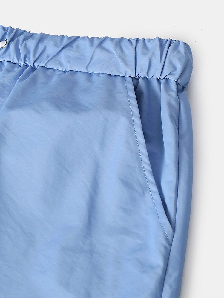 Pantalones Cortos De Playa Con Cordón De Secado Rápido Y Ligeros De Color Sólido Para Hombre Pantalones Cortos Para Correr