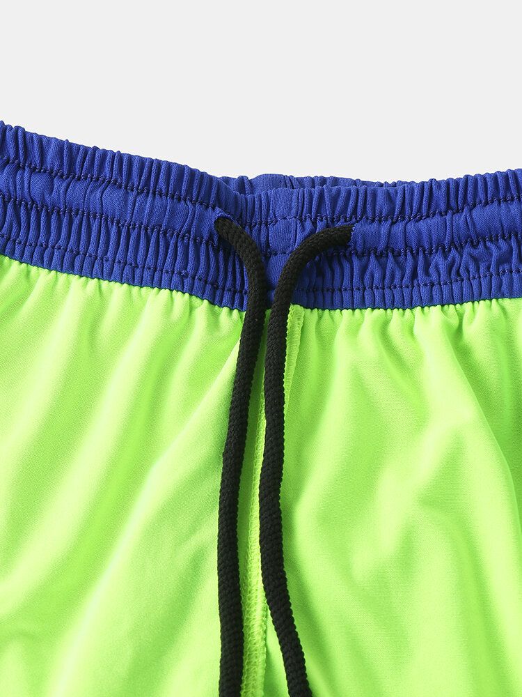 Pantalones Cortos De Playa De Doble Capa Ajustados Elásticos De Entrenamiento Deportivo De Retazos De Dos Tonos