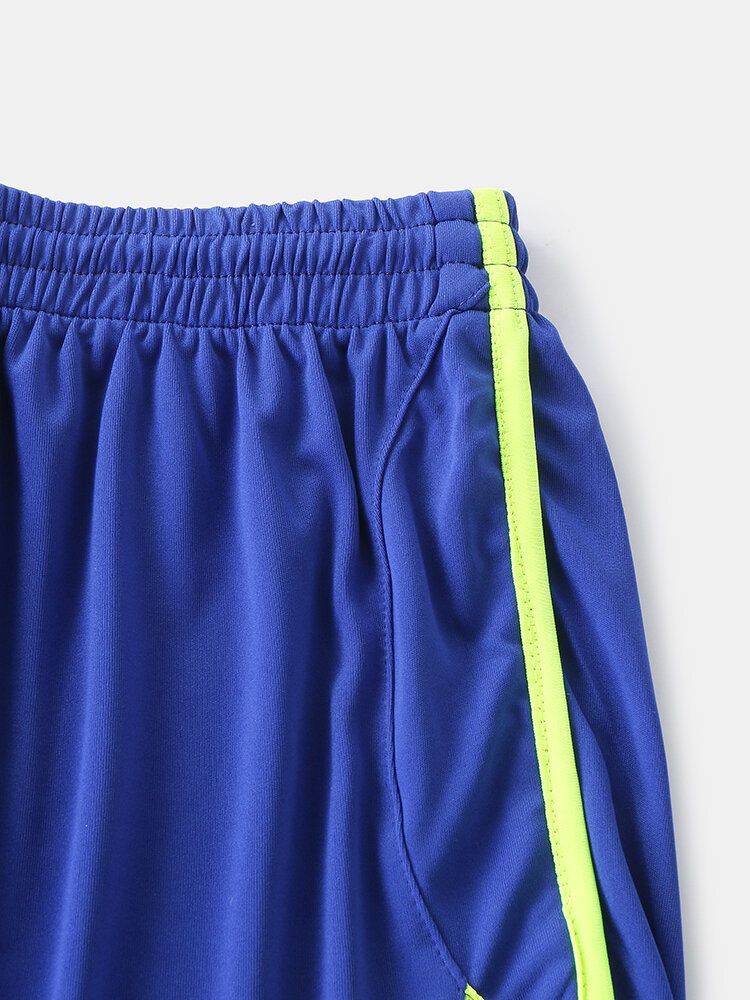 Pantalones Cortos De Playa De Doble Capa Ajustados Elásticos De Entrenamiento Deportivo De Retazos De Dos Tonos