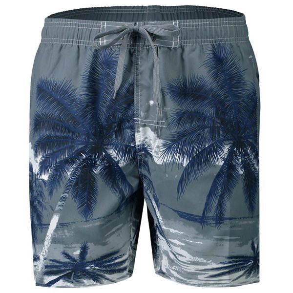 Pantalones Cortos De Playa Hawaianos Con Estampado De Árboles De Coco De Secado Rápido Para Vacaciones En La Playa De Verano Para Hombre