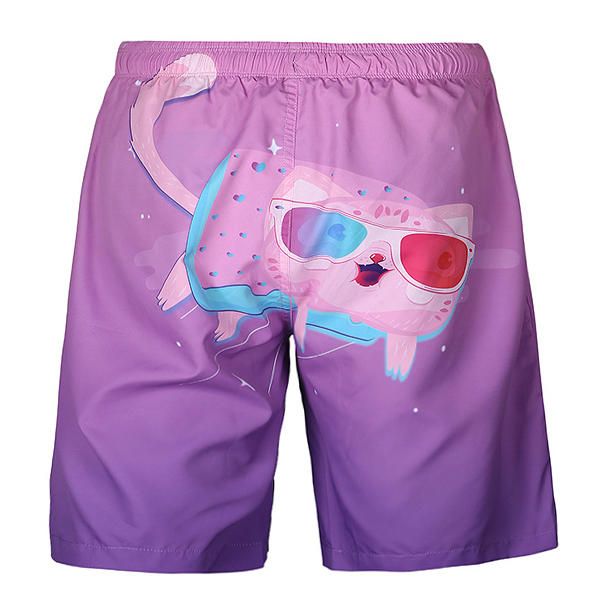 Pantalones Cortos De Playa Informales De Verano Con Estampado De Gatos De Dibujos Animados Para Mí