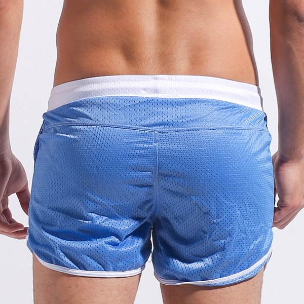 Pantalones Cortos De Playa De Natación De Spa De Malla Para Hombre Pantalones Deportivos Transpirables Con Bolsillos Dobles De Color Sólido