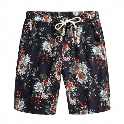 Pantalones Cortos De Playa De Ocio Con Estampado Étnico Con Estampado Floral