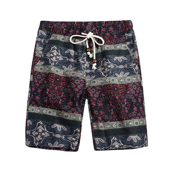 Pantalones Cortos De Playa De Ocio Con Estampado Étnico Con Estampado Floral