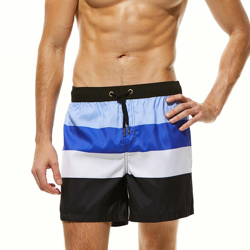 Pantalones Cortos De Playa Repelentes Al Agua Con Cordón Y Color De Hechizo Para Hombres Con Bolsillo Trasero