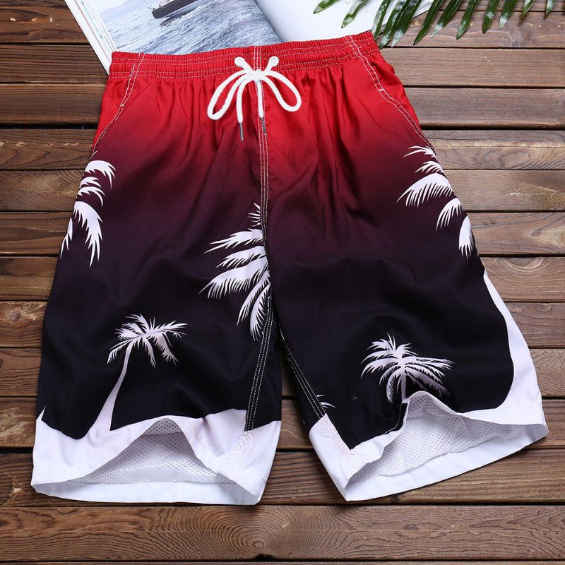 Pantalones Cortos De Playa De Secado Rápido Con Estampado Hawaiano De Verano