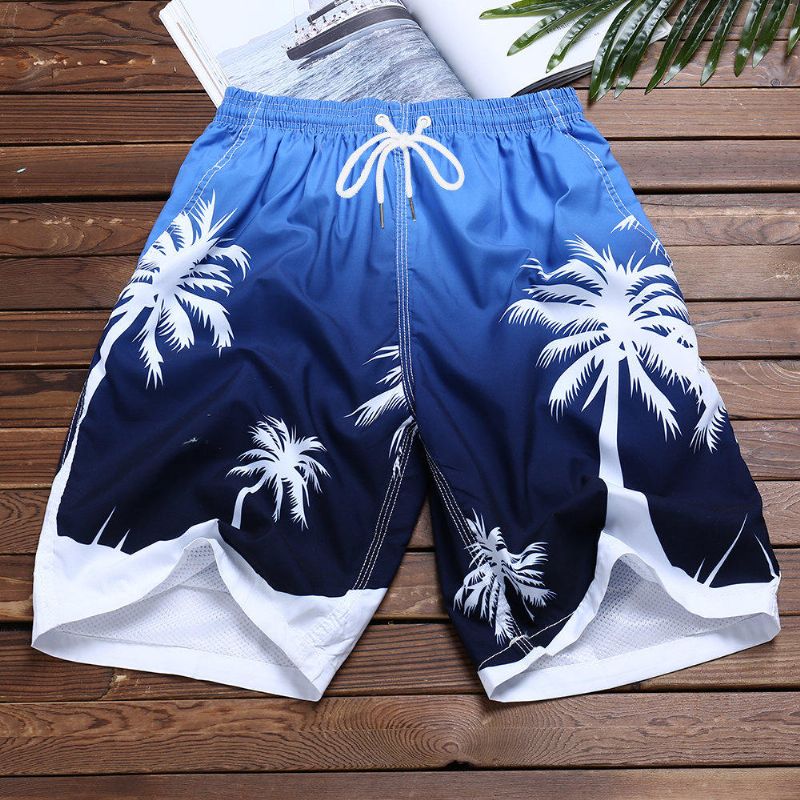 Pantalones Cortos De Playa De Secado Rápido Con Estampado Hawaiano De Verano