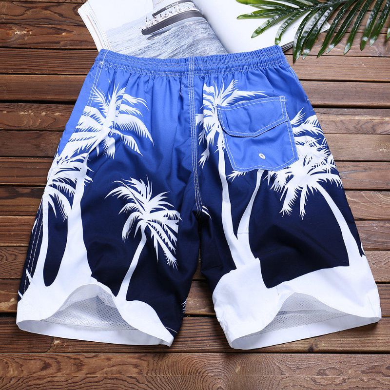 Pantalones Cortos De Playa De Secado Rápido Con Estampado Hawaiano De Verano