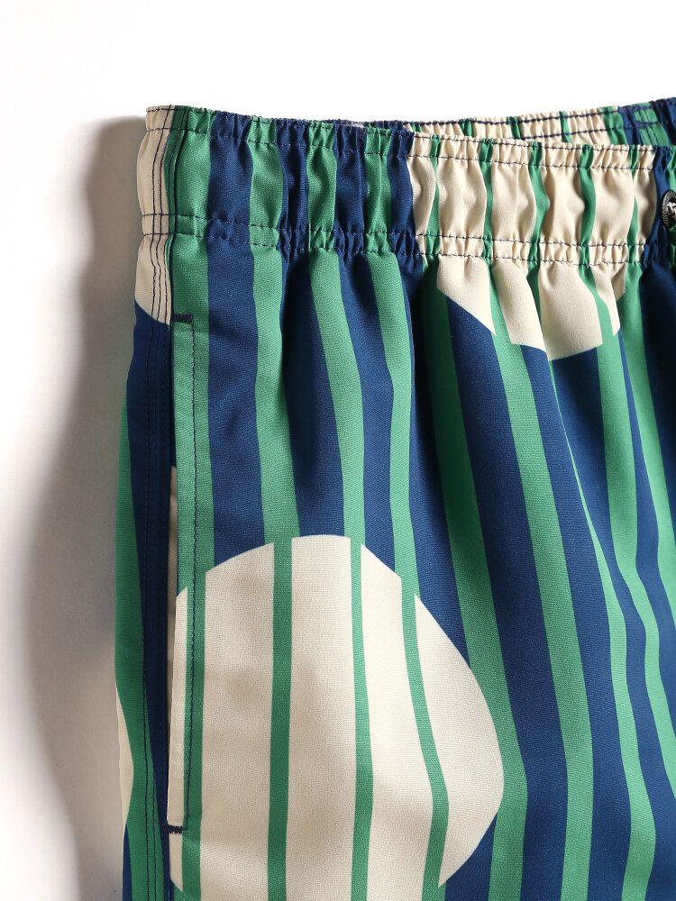 Shorts De Playa Con Cordón De Secado Rápido Y Rayas Para Hombre