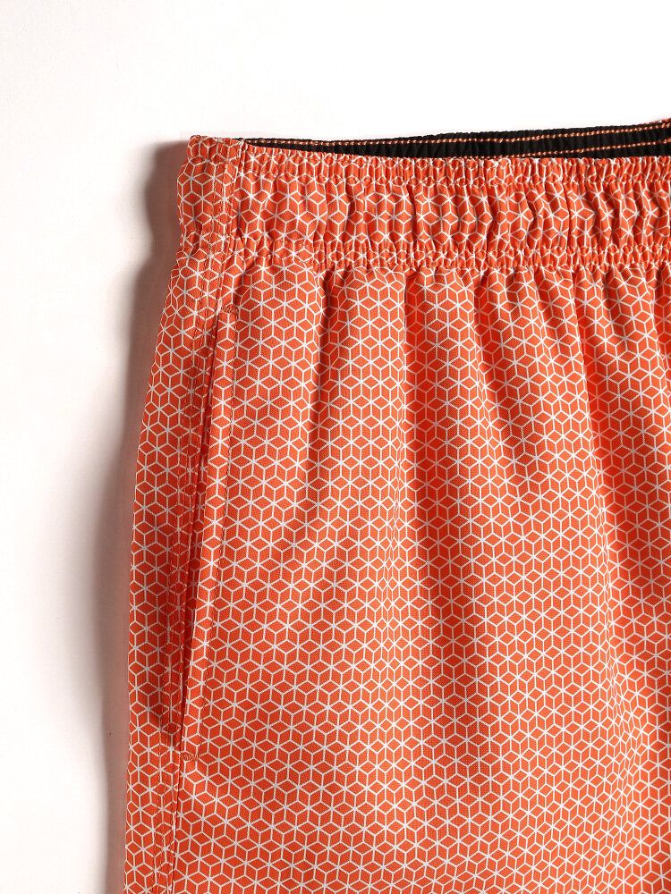 Shorts De Playa Con Cordón Y Estampado Geográfico De Secado Rápido Para Hombre