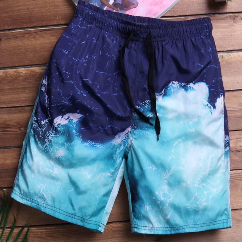 Shorts De Playa De Estilo Hawaiano De Verano De Secado Rápido Para Hombre