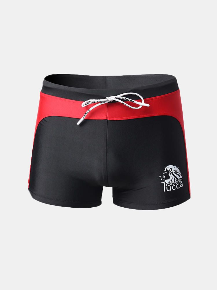 Traje De Baño De Secado Rápido Boxer De Malla Con Cordón De Playa Para Hombre