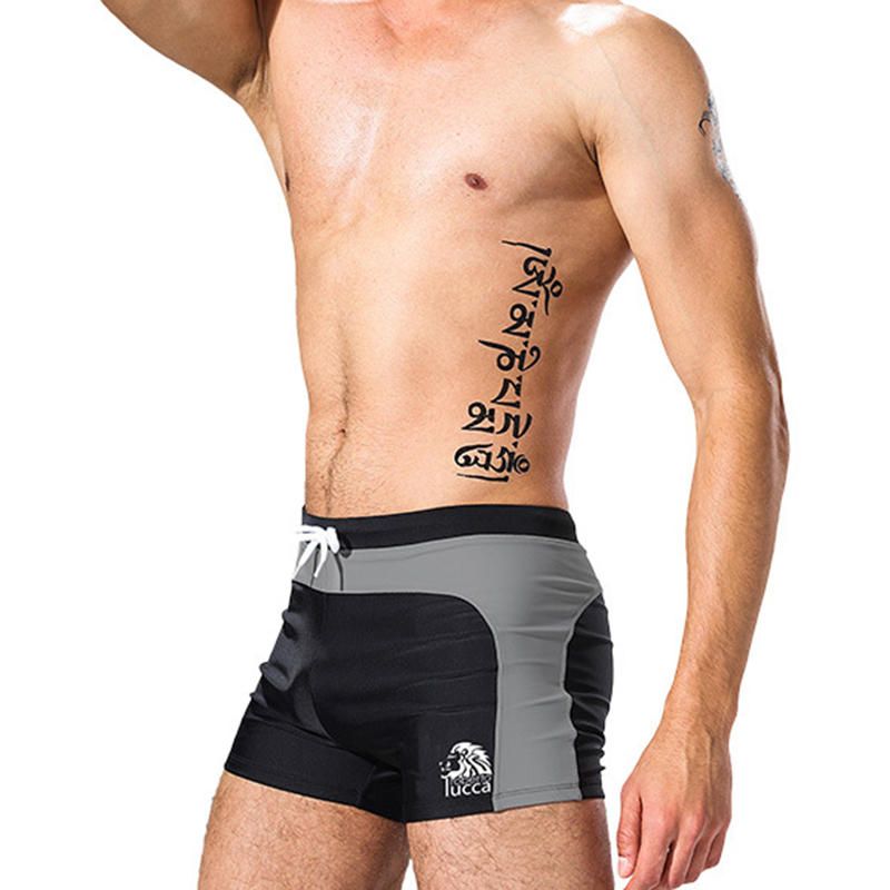 Traje De Baño De Secado Rápido Boxer De Malla Con Cordón De Playa Para Hombre