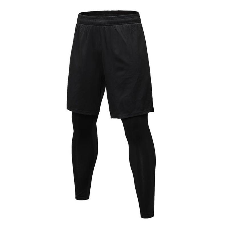 2pcs Pantalones De Entrenamiento Para Hombres Conjunto De Fondo De Fitness Pantalones Cortos Para Correr Pantalones De Entrenamiento Para Correr