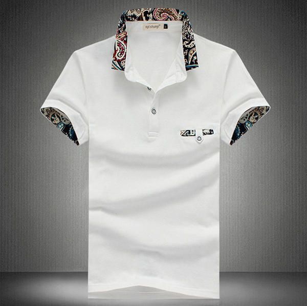 Camisa De Golf Deportiva De Algodón Informal Para Hombre Tops De Manga Corta Con Solapa De Color Sólido De Verano