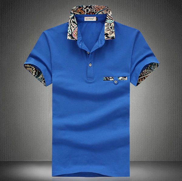 Camisa De Golf Deportiva De Algodón Informal Para Hombre Tops De Manga Corta Con Solapa De Color Sólido De Verano