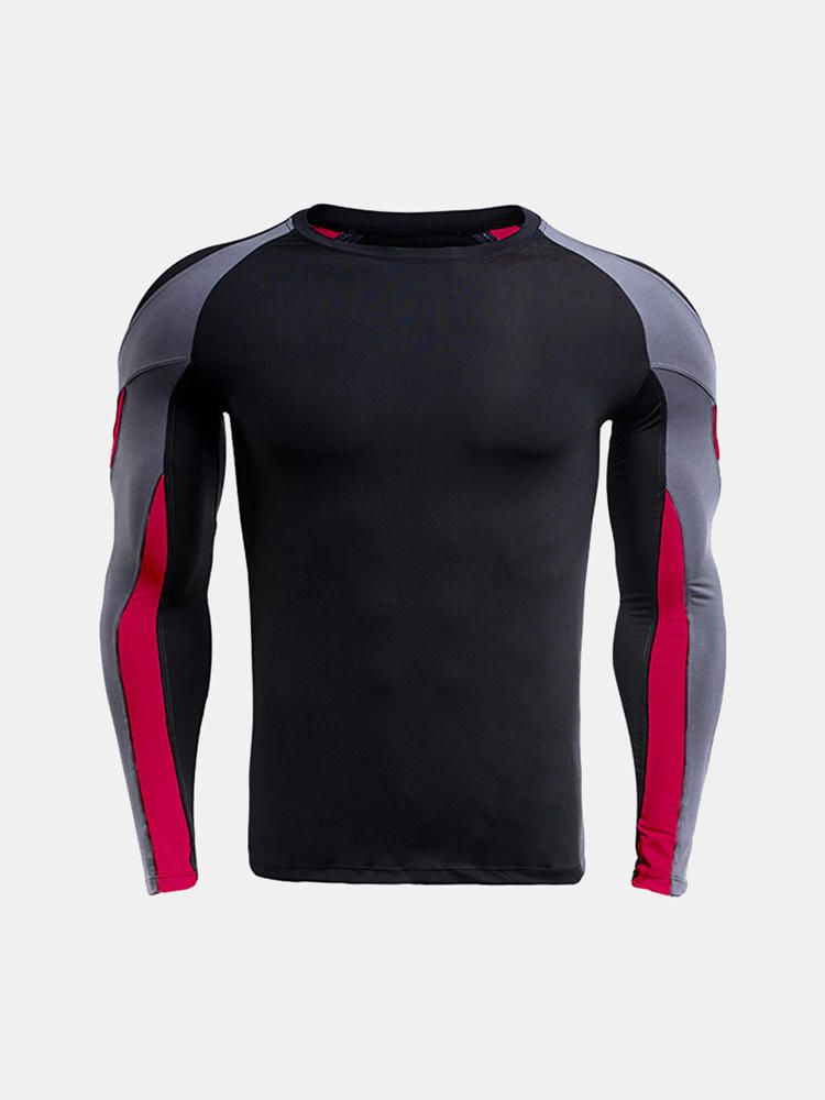 Camiseta Ajustada De Secado Rápido Para Hombre Camiseta Informal De Entrenamiento De Manga Larga Para Correr Camiseta Deportiva