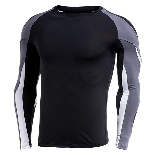 Camiseta Ajustada De Secado Rápido Para Hombre Camiseta Informal De Entrenamiento De Manga Larga Para Correr Camiseta Deportiva