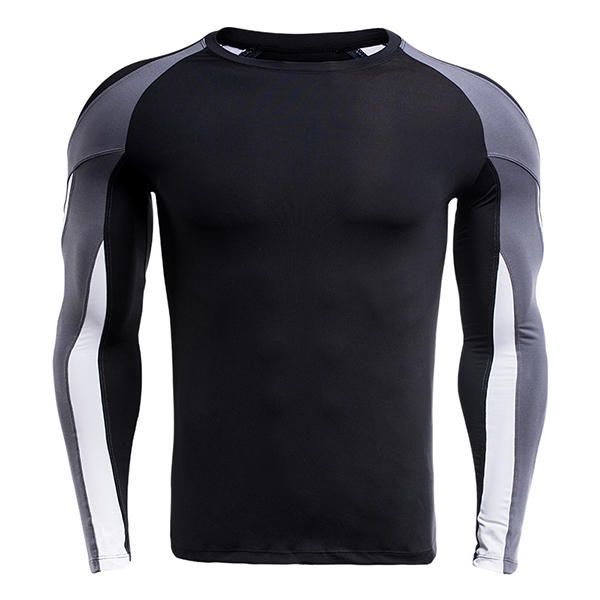 Camiseta Ajustada De Secado Rápido Para Hombre Camiseta Informal De Entrenamiento De Manga Larga Para Correr Camiseta Deportiva