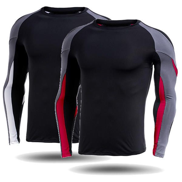 Camiseta Ajustada De Secado Rápido Para Hombre Camiseta Informal De Entrenamiento De Manga Larga Para Correr Camiseta Deportiva