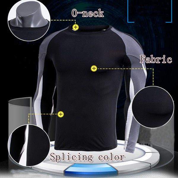 Camiseta Ajustada De Secado Rápido Para Hombre Camiseta Informal De Entrenamiento De Manga Larga Para Correr Camiseta Deportiva