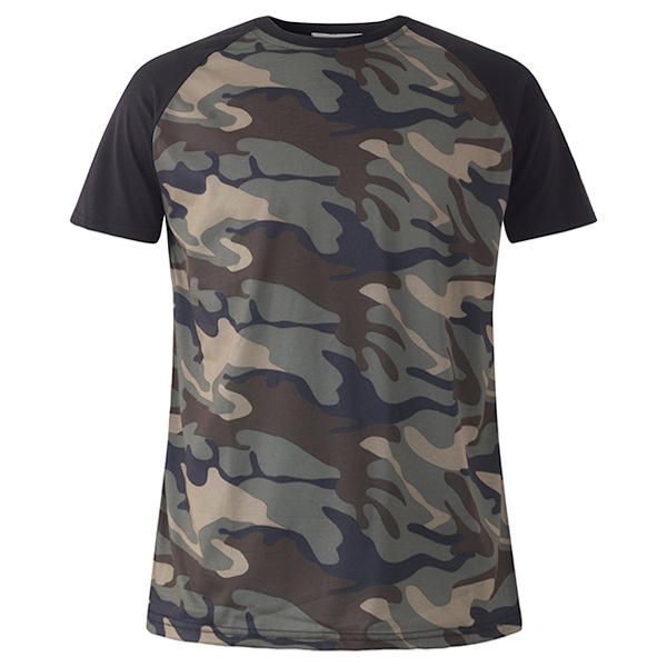 Camiseta De Camuflaje De Moda De Ocio De Verano Camiseta De Manga Corta De Manga Raglán Para Hombre Camisetas