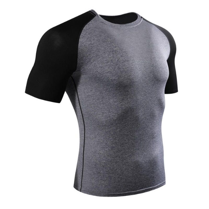 Camiseta De Fitness Ajustada De Manga Corta Para Hombre Camisetas Deportivas De Secado Rápido Elásticas Para Correr Tops