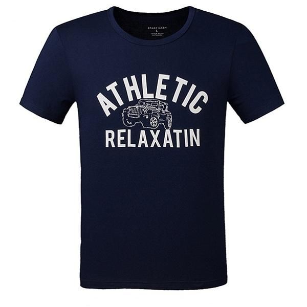 Camiseta De Montañismo Deportivo De Manga Corta De Verano Con Estampado De Coche De Letras Retro Al Aire Libre Para Hombre