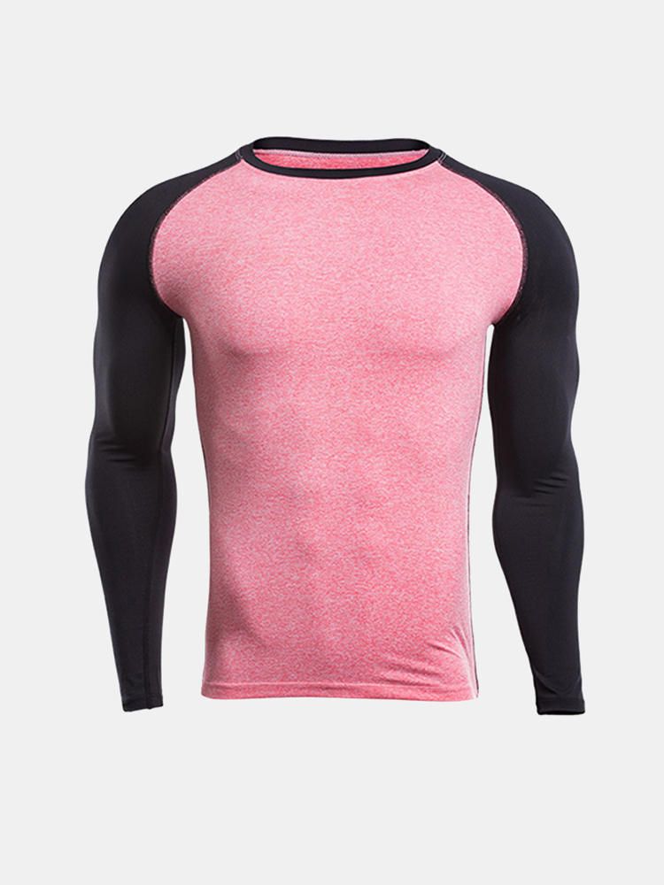 Camiseta De Secado Rápido Para Entrenamiento De Fitness Para Hombre Camisetas De Manga Larga Deportivas Para Correr Ajustadas