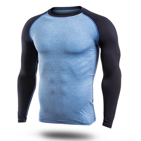 Camiseta De Secado Rápido Para Entrenamiento De Fitness Para Hombre Camisetas De Manga Larga Deportivas Para Correr Ajustadas