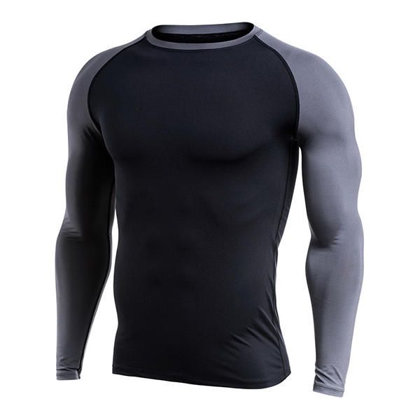 Camiseta De Secado Rápido Para Entrenamiento De Fitness Para Hombre Camisetas De Manga Larga Deportivas Para Correr Ajustadas