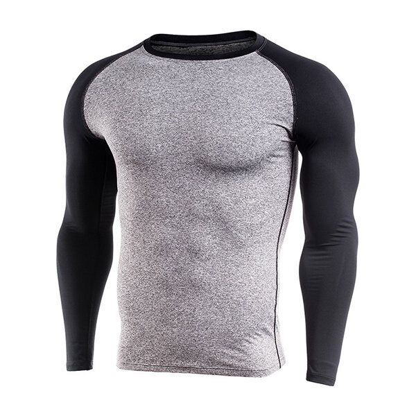 Camiseta De Secado Rápido Para Entrenamiento De Fitness Para Hombre Camisetas De Manga Larga Deportivas Para Correr Ajustadas