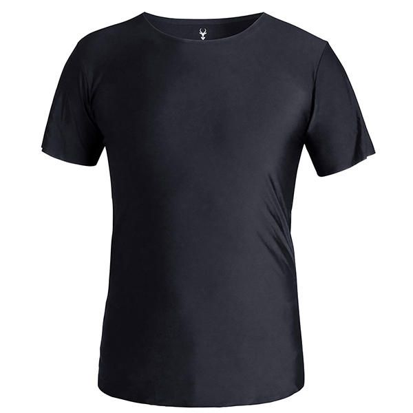 Camiseta Transpirable De Seda De Hielo Sin Costuras Informales De Verano Para Hombre Camisetas Deportivas Cómodas De Color Sólido Sin Rastros