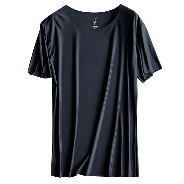 Camiseta Transpirable De Seda De Hielo Sin Costuras Informales De Verano Para Hombre Camisetas Deportivas Cómodas De Color Sólido Sin Rastros