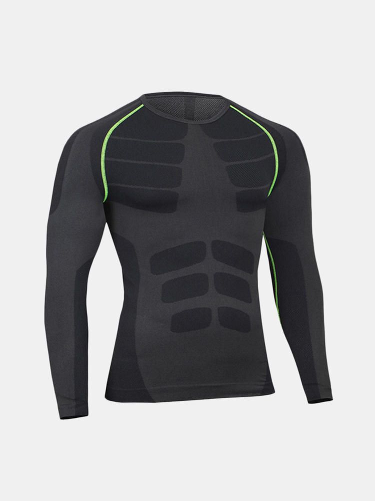 Camisetas De Capa Base De Compresión Elástica Y Seca Fresca Para Hombres Tops Medias Camisetas De Entrenamiento Deportivo