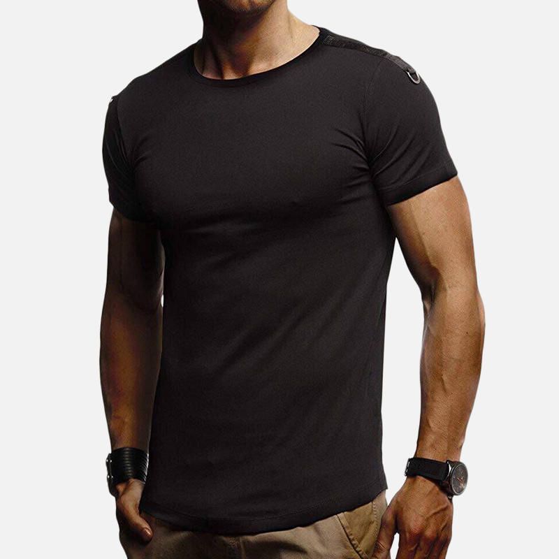 Camisetas Casuales De Verano De Color Sólido Para Hombre Tops De Manga Corta