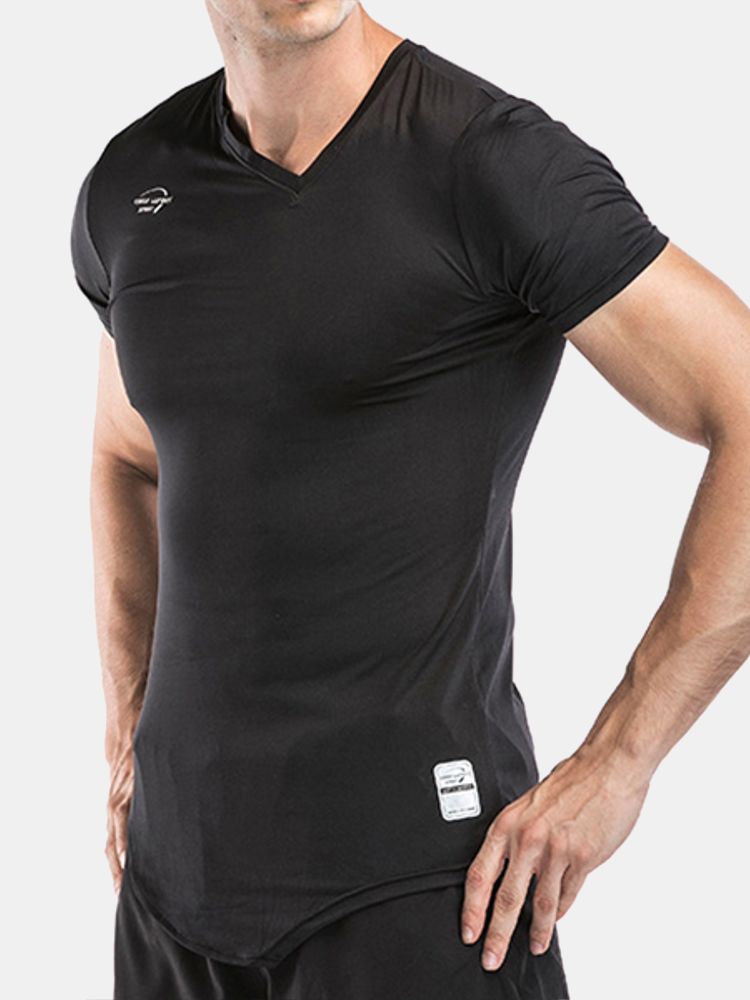 Camisetas Deportivas De Manga Corta Transpirables De Secado Rápido Para Hombres Tops De Fitness Para Culturismo