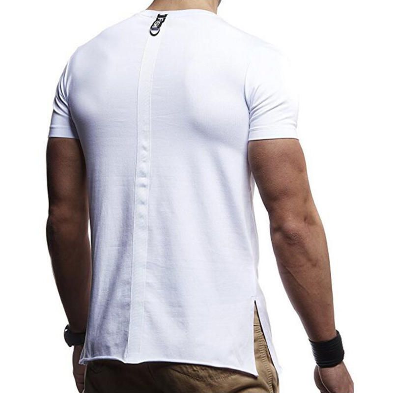 Camisetas Informales De Verano Con Estampado De Letras De Costura De Cinta Para Hombre