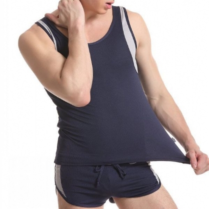 Camisetas Sin Mangas De Chaleco Elástico Sin Mangas De Malla Transpirable De Secado Rápido Para Gimnasio Para Hombre