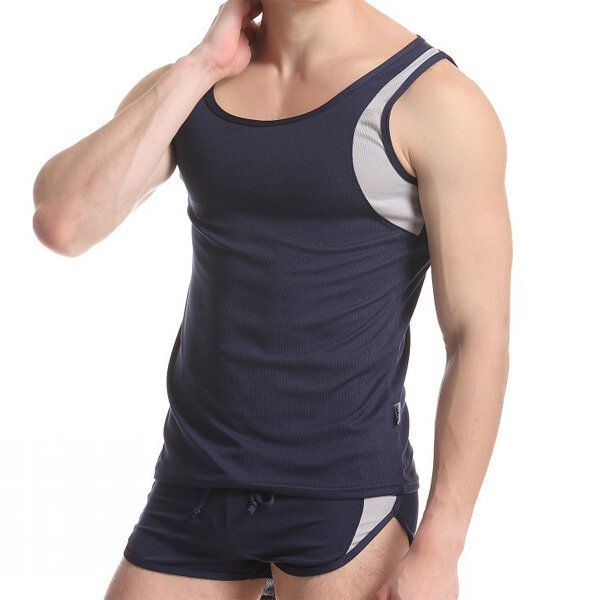 Camisetas Sin Mangas De Chaleco Elástico Sin Mangas De Malla Transpirable De Secado Rápido Para Gimnasio Para Hombre