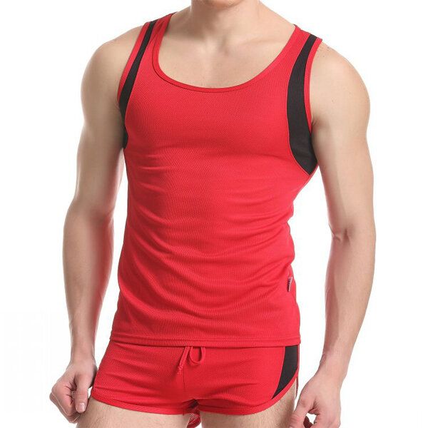 Camisetas Sin Mangas De Chaleco Elástico Sin Mangas De Malla Transpirable De Secado Rápido Para Gimnasio Para Hombre