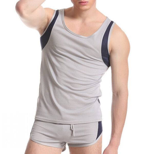 Camisetas Sin Mangas De Chaleco Elástico Sin Mangas De Malla Transpirable De Secado Rápido Para Gimnasio Para Hombre